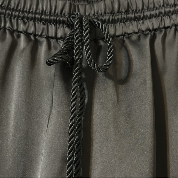 Lauren Ralph Lauren Black Label Satin Charmeuse Wide-Leg Black Pants Size Large - Picture 4 of 12